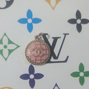 Chanel Pink and Gold Pendant, Stamped